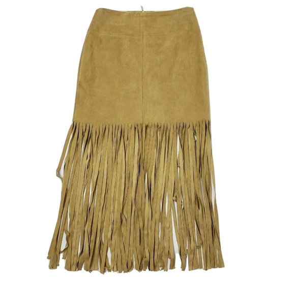 NWOT VAKKO for INC Tan Faux Suede Skirt XS - Picture 2 of 4